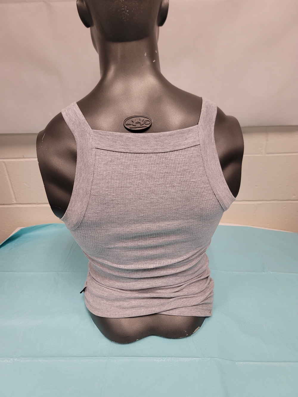 Men's Red Ribbed Square-Neck Tank Top - Picture 7 of 15